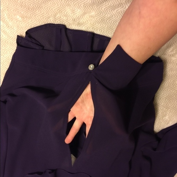 𝅺FORMAL 3/4 length plum dress and sheer jacket - Picture 7 of 11